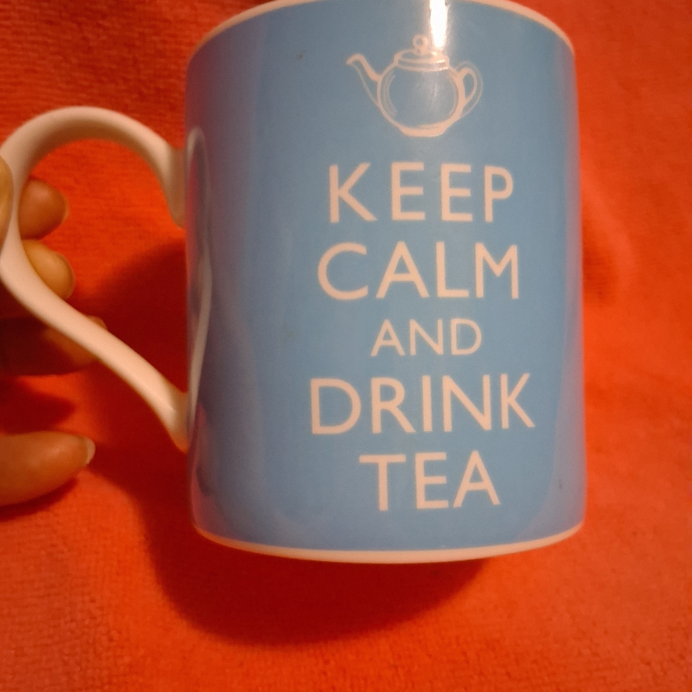 Blue "Keep Calm and Drink Tea" Ceramic Mug - Unbranded